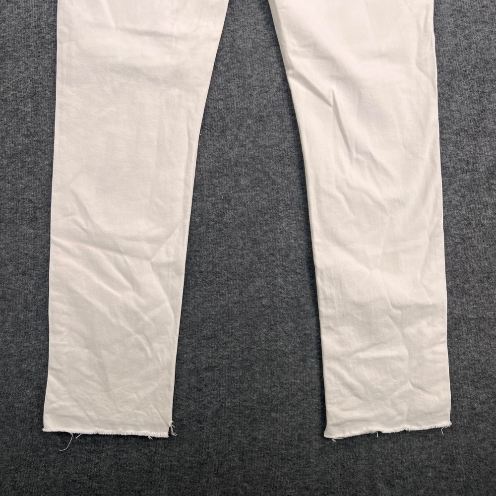 G-Star Raw Noxer Straight Jeans Mens Off White Ecru Frayed Hem Pants 6-Pocket - Picture 9 of 15